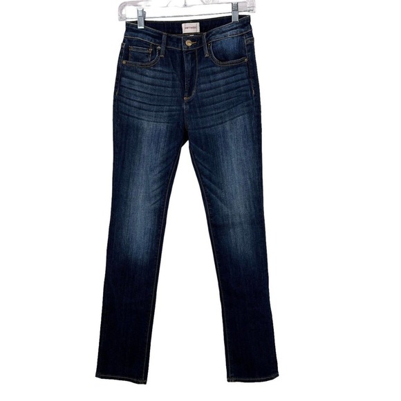Driftwood Audrey 26 High Rise Classic Straight Leg Closet Staple Dark Blue Jeans